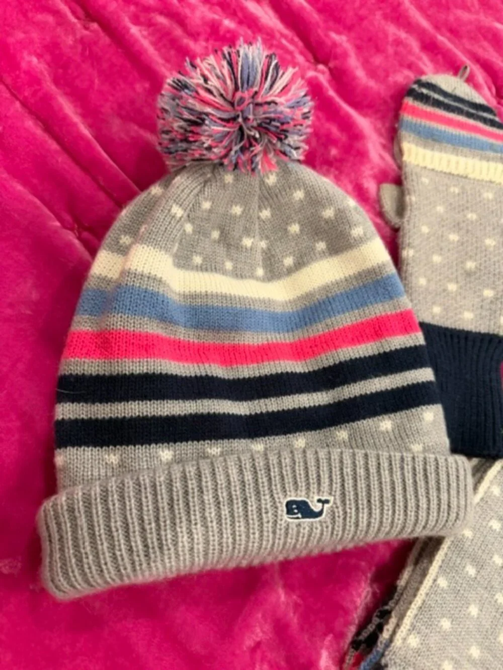 Vineyard Vines Girls Scarf, Beanie & Mittens Set